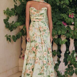 Sage green bridesmaid dresses.Formal party floral chiffon wedding guest dress